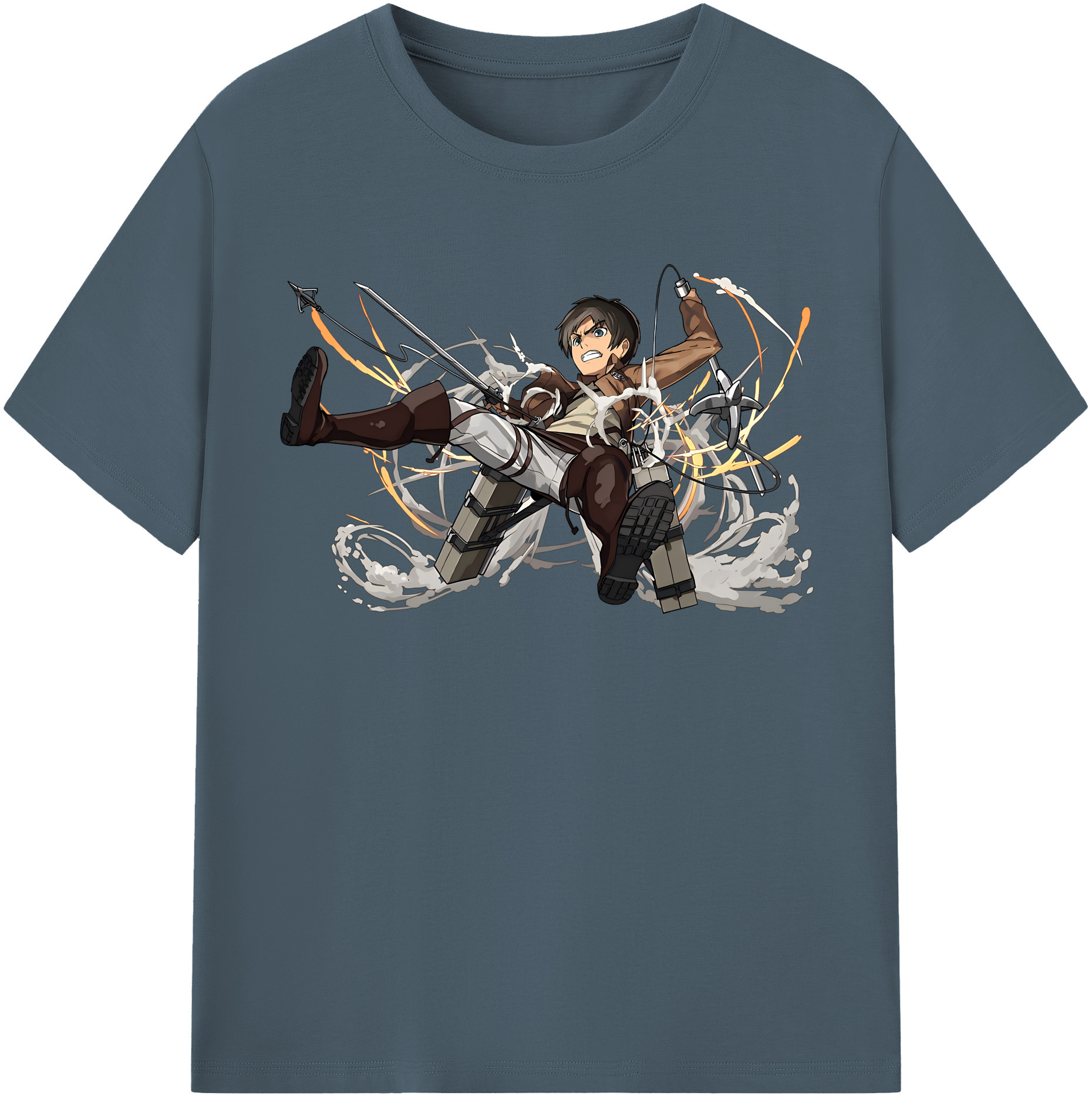 （画像用） 進撃の巨人 エレン･イェーガー Attack on Titan Eren Jäger 綿100％半袖Tシャツ（フロントプリント）
